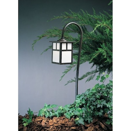 Arroyo Craftsman Low Voltage 5" Mission Fixture Without Overlay (Empty), Mission Brown, Rain Mist Glass LV27-M5ERM-MB